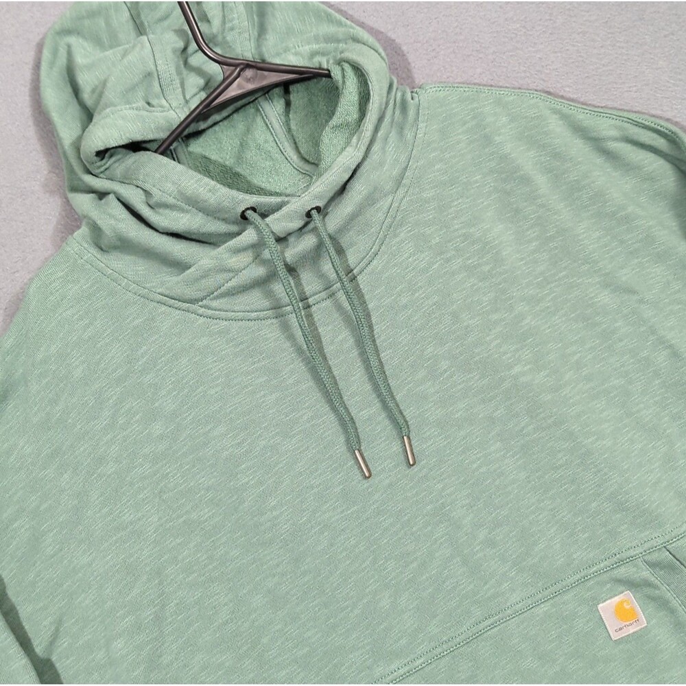 Carhartt Newberry Hoodie Women's L Green French Terry Pullover 103591 MKG